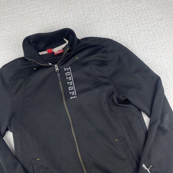 VTG Puma x Ferrari Racing Jacket Full Zip Logo Track Suit Style Black (Read) - Picture 2 of 16